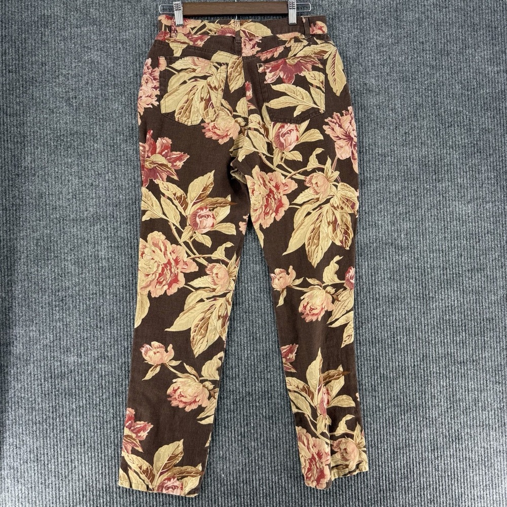 Vintage Lauren Ralph Lauren linen‎ pants brown straight leg women's size 6